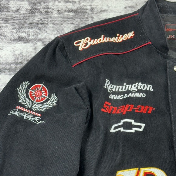JH Design Dale Earnhardt Jr Budweiser NASCAR Jacket Small Black Bud Winston Cup - Picture 5 of 9